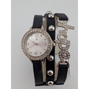 Cannes Watch Women‎ "Hope" Rhinestone Band Black- New Battery